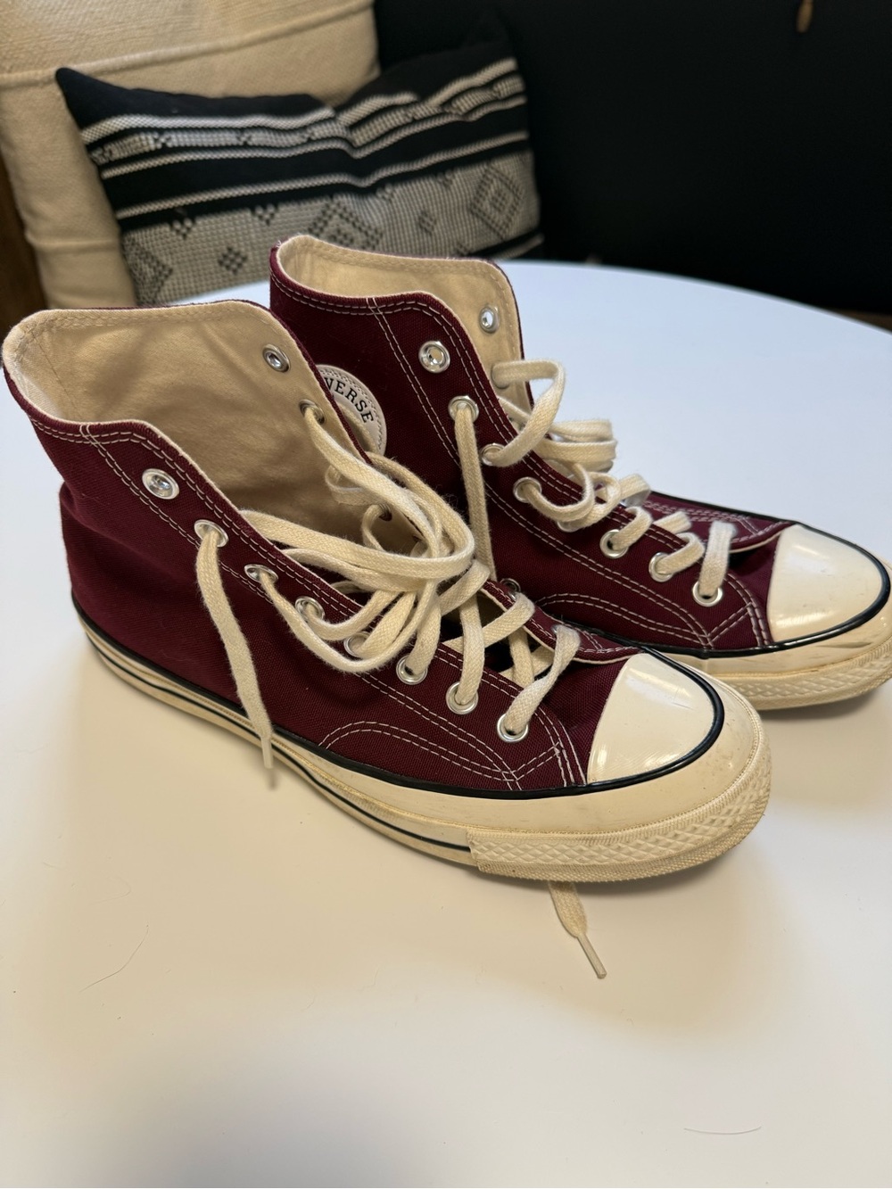 Converse Chuck Taylor Casual Maroon High-Top Sneakers - Picture 2 of 7